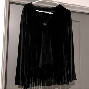 Chicos Black Ruffle Cardigan